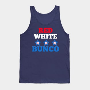 Red White and Bunco Flag Dice Funny Bunco Dice Game Tank Top